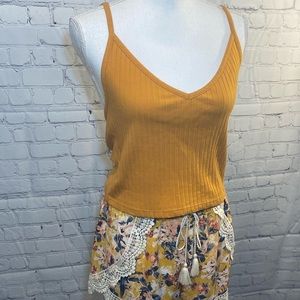 H&M Cami Cropped Golden Yellow-Medium